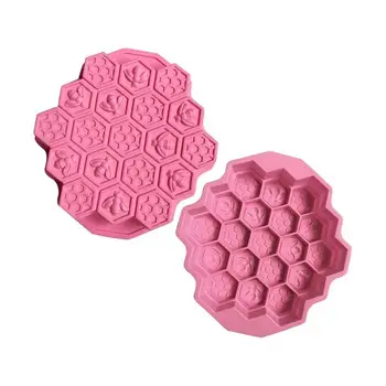 19 Celle Enkelt Insekt Bageplade Silikone Aromaterapi Sæbe Skimmel Diy Håndlavet Kunsthåndværk Bee Honeycomb Cube Kage, Chokolade Sæber