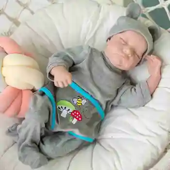 19 Tommer CUS60 Silikone Nyfødte 49CM Søde Genfødsel Dukker Med Et stykke Pyjamas, der Passer Kravle Baby Hat Børn Gaver