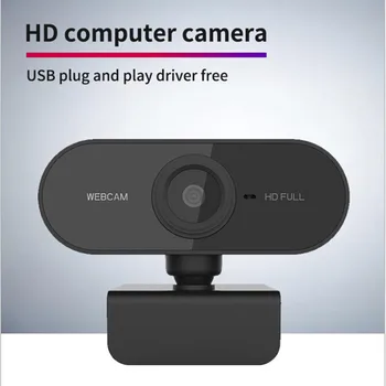 1920x1080P HD-Computer, Webcam PC USB-2MP Driver-360 Grader Drejelig Autofokus Web-Kamera med Mikrofon