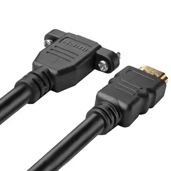 19pin HDMI Mandlige og Kvindelige Udvidelse Montere Kabel Ledning Ledning Med skruehul Lås Panel Øre, Skrue-montage Position Hul (1,5 Fod)
