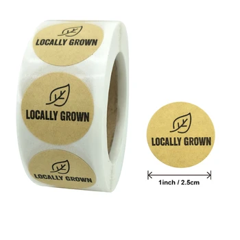 1Inch 500Pcs/Roll Kraftpapir Lokalt Dyrkede Klistermærker Etiketter til Fødselsdag Gave Pose-Kort-Pakke Small Business Indpakning Party