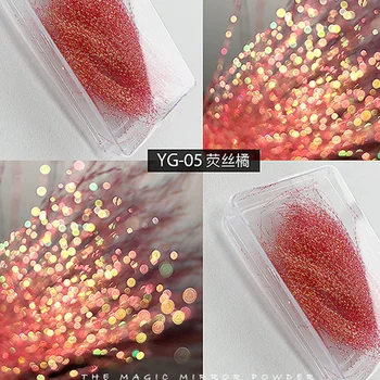 1Pack Ca 100pcs Fluorescerende Silke Nail Art Decal Holografiske Farverig Tråd af Silke Negle Design Tilbehør Dekoration I Kassen