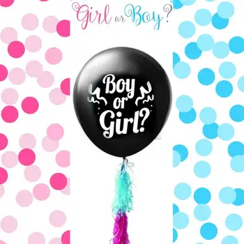 1pc 36 tommer Dreng eller Pige Balloon-Sort Latex Ballon Konfetti Afsløre Fejrer Indretning Baby uden Nyfødte Part Køn Sho I5K8