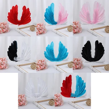 1Pc Angel Feather Flag Kage Toppers Dekoration til Bryllup, Fødselsdag Bagning Dessert Valentine ' s Dag Leverer