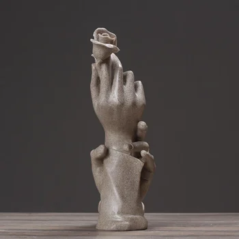 1PC Bordplade Ornament hånd I Hånd Steg Figur Harpiks Kunst, Kunsthåndværk Skulptur til Bryllup