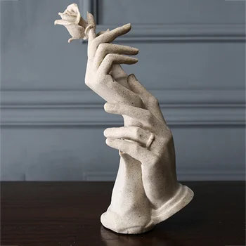 1PC Bordplade Ornament hånd I Hånd Steg Figur Harpiks Kunst, Kunsthåndværk Skulptur til Bryllup