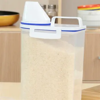 1Pc Bærbare Størrelse Gennemsigtige Plast-Køkken Mad Korn Beholder Korn Opbevaring Sag Bean Bin Ris opbevaringsboks