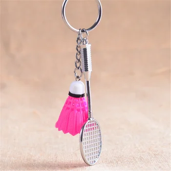 1PC Charme Sport Nøglering Vedhæng Badminton Ketcher nøglering Bærbare 3D-Nøglering Indehaveren Ring Bil Taske nøglering kæde Smykker
