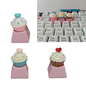 1Pc DIY PBT Keycap Pink Sød Kage, Is til mekaniske tastaturer R4 Height Børn Gaver 96BA