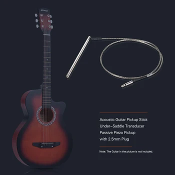 1pc Guitar Pickup Holde sig Passiv Piezo Pickup Blød Sadel Transducer Pickup for Guitar med 2,5 mm Stik