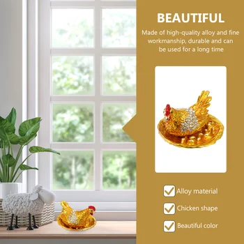 1Pc Høne Æg Form Smykker Opbevaring Tilfælde, Kreative Desktop Pynt Håndværk Ornament