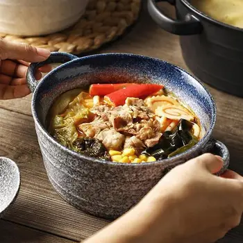 1pc i Japansk Stil med Keramisk Skål Suppe Skål Salat Skål Mad Beholder til Hjemmet