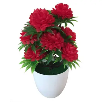1Pc Kunstige Chrysanthemum Bonsai potteplante Landskab Hjem blomsterudsmykning