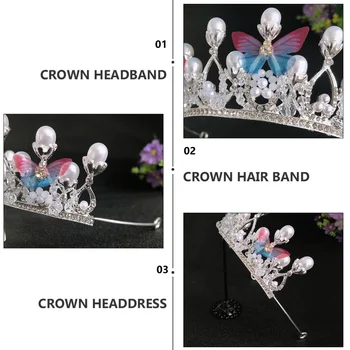 1pc Mode Crown Hovedbøjle Medaljon Pige Crown Hår Ornament Hovedbeklædning (Sølv)