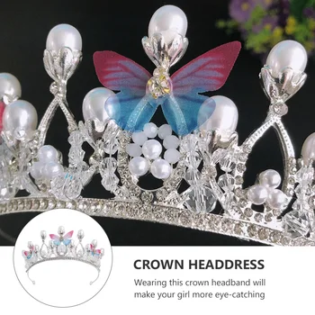1pc Mode Crown Hovedbøjle Medaljon Pige Crown Hår Ornament Hovedbeklædning (Sølv)