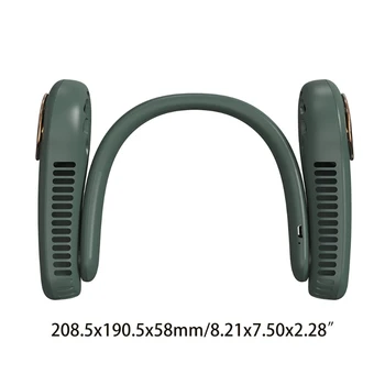 1PC Nye Genopladelige USB-Hals Loftvifte, Bærbare, Håndfri udstyr Fan Suspenderet 3 Hastigheder Justerbar Dobbelt Hals Fan 350° Roterbar