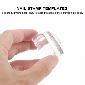 1pc Silikone Søm Stamper Manicure Søm Kunst Printer med 2 stk Nail Art Templates