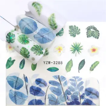 1PC Vand Overførsel Søm Mærkat Nationale Flag Plante Frugt Flower Decals Folie Negle Tilbehør DIY Manicure Art Dekoration