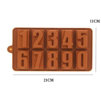 1STK 0-9 Antallet form For Gelé Chokolade Fondant Kage Dekoration Isen Mursten Cube Skuffe Skimmel