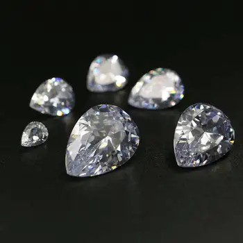 1stk Flere Størrelse Rive Pear Shape Moissanite Sten Facetteret Efterlignet Diamant Løs Smykkesten til DIY Engagement Ring 4150005