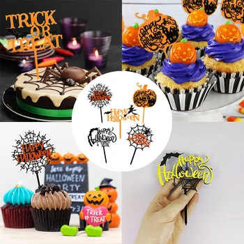 1stk Halloween Græskar Hoved Kager Topper Til Halloween Party Dekorationer Slik Cookie Dessert Chokolade Kage Dekoration af Forbrugsstoffer