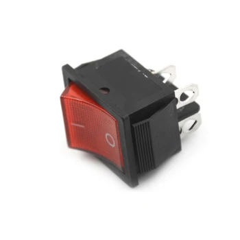 1STK Holdbare Røde Knap Rocker Switch Med Cover 4 Stik 16A 250V Elektrisk Udstyr, der Skifter 37 * 30 * 30mm