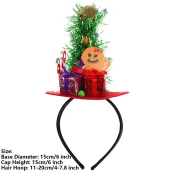 1stk Jul Hovedbøjle Hår Bøjle Børn Jul Hovedbeklædning med Santa Tree Candy Canes gaveæske til Dekorationer Cosplay Parti