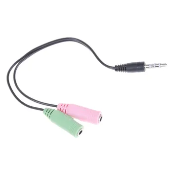 1stk Kabel-Adapter 2 I 1 Splitter 3,5 mm Audio Hovedtelefoner Headset til 2 Kvindelige Jack Hovedtelefon, Mikrofon Lyd Kabel