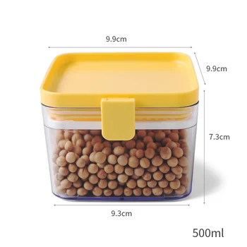 1stk Plast Mad Forsegling af Container Opbevaring Beholder med Låg Korn Beholdere Mel Tank til Køkken 500/1000/1600ml D1
