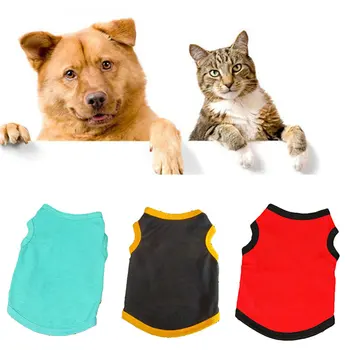 1stk Sommeren ensfarvet Hund Shirt Afslappet Pet Vest Behagelig Hund Kostume Hvalp T-Shirt i Åndbar Hund Tøj Pet Tøj 2021