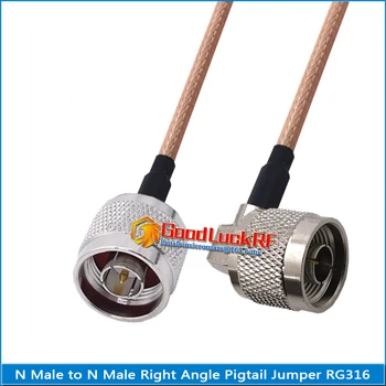 1X Pc ' L16 N-Male-N Mandlige Ret Vinkel 90 Graders stik Pigtail Jumper RG316 Udvide kobber kabel RF-Stik Coaxial Lavt Tab