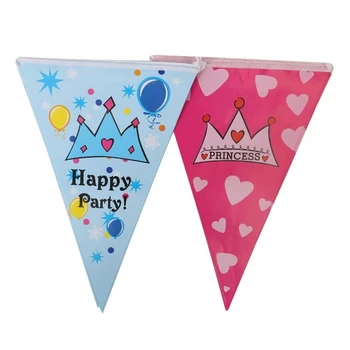 2.2 m-10stk tillykke med Fødselsdagen Bannere Trykt Prinsesse Pap Buntings til Børn, Baby Shower, Fødselsdag Dekorative Flag