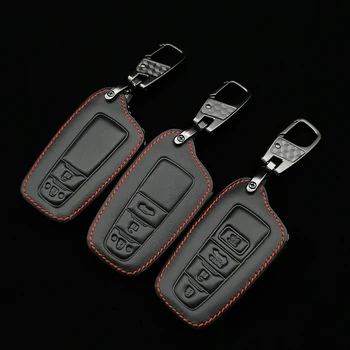 2/3/4-Knappen Læder Key Fob Cover Sag For Toyota Prius Camry Corolla C-HR Chr Rav4 Prado 2018 Nøglering Bil Tilbehør Box