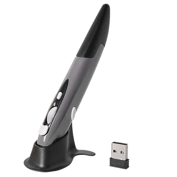 2,4 Ghz Smart Mus Pen Trådløse Mus Optisk Pen Formet Mus 4Keys USB-Modtager Trådløs Mus for Desktop/Laptop,Grå