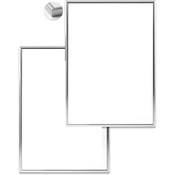 2 fotorammer, A3 Sølv Foto Ramme, med Non-Breakable Plexiglas, Familie Foto/Plakat, Foto Ramme, 30X42 CM