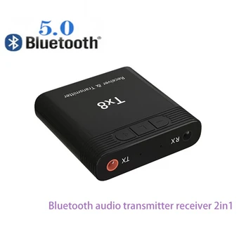 2 i 1 Bluetooth-5,0 Lyd Transmitter Receiver,Plug and Play-3,5 mm/Aux,Modtager til Projektorer,Bærbare,Computer