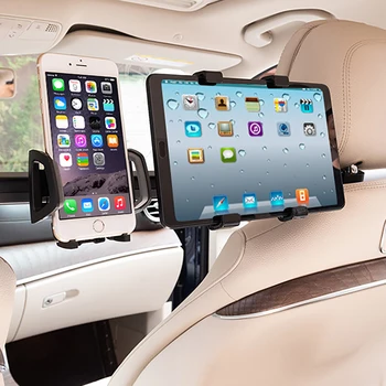 2 I 1 Universal Car Tablet PC Phone Holder Rack 360 Graders bagsædet Nakkestøtten Mount Stå Beslag mobiltelefonholder