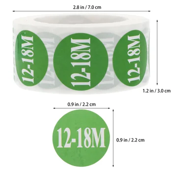 2 Ruller Papir, Selvklæbende Størrelsen Af Etiketter, Tøj-Tags Måned Størrelse Trykt Etiket