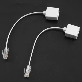 2 socket 8P4C / RJ45 male 6P4C RJ11 til kvinde M / k telefon Adapter til Ethernet