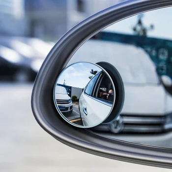 2 Stk 360 Graders Roterbar Uindfattede Universal Runde Blind Vinkel Spejl Car Rear View Konveks Spejl For Parkering Af Bil Tilbehør