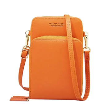 2 Stk Farverig Mobiltelefon Taske Mode Daglig Brug Kortholderen Lille Sommer Skulder Taske til Kvinder, Navy Blå & Orange
