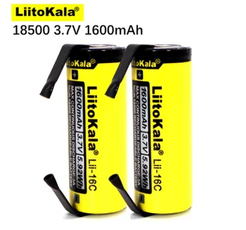 2 STK. LiitoKala Lii-16C 18500 1600mAh 3,7 V genopladeligt batteri Recarregavel lithium-ion-batteri til LED lommelygte+DIY Nikkel