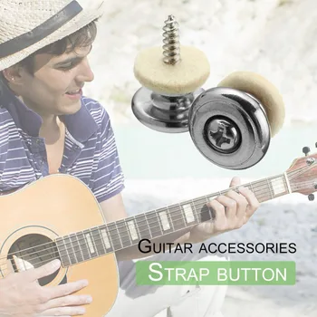 2 Stk/Par Guitar Strap Knapper med Svamp Hoved Guitar Dele, Tilbehør til Elektrisk Akustisk Guitar, Bas Bælte Spænde