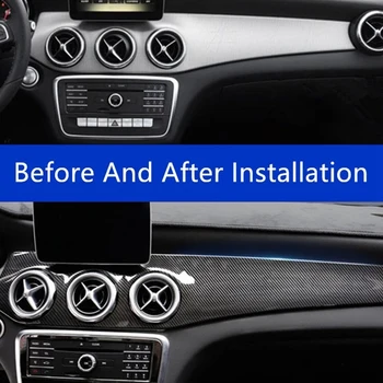 2 stk/Sæt Carbon Fiber Bil Center Konsol Air Condition Panel Dekoration til Mercedes Benz W176 GLA X156 CLA C117 2013-19