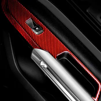 2 stk/sæt Carbon Fiber Sticker Særlige VENSTRESTYRET Bil Vindue Kontrol Switch Panel Indretning Dække Decal For Ford Mustang-2019