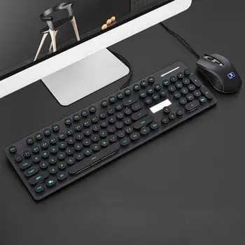2 Stk/sæt N518 Edb-udstyr Kablede Gaming Lysende Tastatur + Mus Ergonomisk Design, Computer Tilbehør
