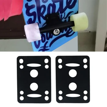 2 Stykker Longboard Riser Puder PU Stødsikkert Morgenfriske Puder Skateboard Hardware Sort til Lange Bord Reparation Ombygning Kits
