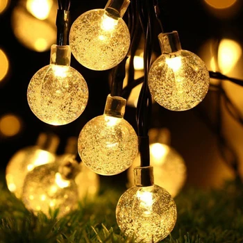 20/50 LED Krystal kugle, 5M/10M Sol Lampe Power LED String kulørte Lamper Sol Guirlander Have Jule Udsmykning Til Udendørs