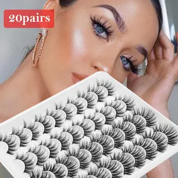 20 Par 3D-Magnetiske Øjenvipper Multi-Lag Kvindelige Simulering Vandtæt Eyeliner Makeup Genanvendelige Falsk Mink Øjenvipper Exten D9V9