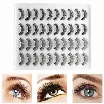 20 Par 3D-Magnetiske Øjenvipper Multi-Lag Kvindelige Simulering Vandtæt Eyeliner Makeup Genanvendelige Falsk Mink Øjenvipper Exten D9V9